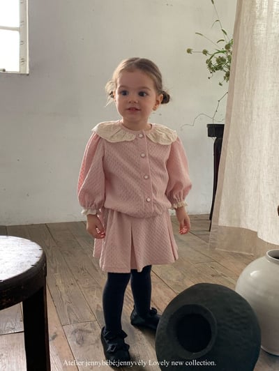 JE551｜(73-100cm) 蕾絲花邊領壓紋套裝13