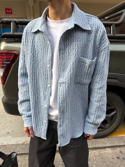 現代摩登 春季格紋 牛仔 襯衫夾克 - 2C1