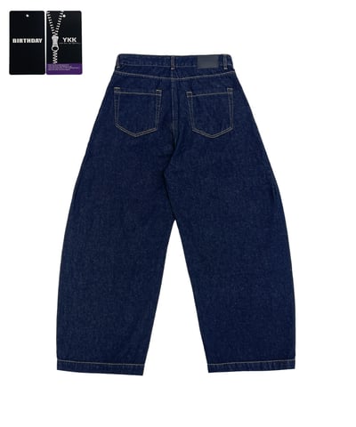 日系街頭 假鈕扣 原牛 寬褲 - 2C18