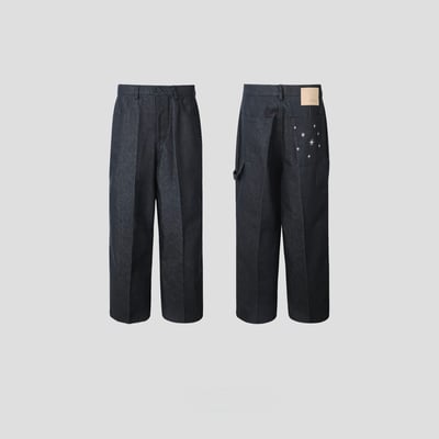 倫敦街頭 星辰大海 高級印染 原牛 寬褲 - 1C14