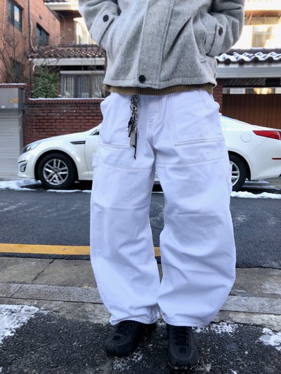 PERTED 特殊配色縫線 工裝 寬褲 - 2C3