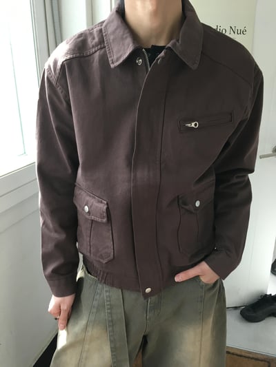 歐美經典款 雙口袋 微短版 牛津夾克 - 3C10