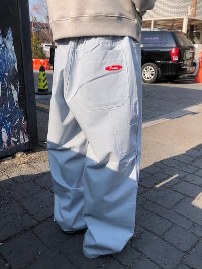 Peace 極簡主義 細條紋 工裝 牛仔寬褲 (set - up) - 2C2