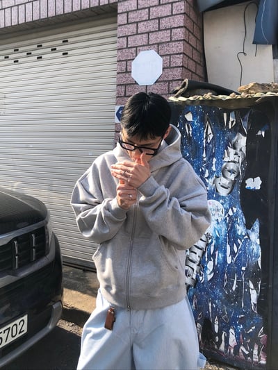 極簡主義 短版 休閒 按扣連帽外套 - 2C9