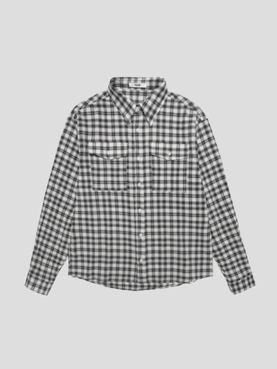 街頭復古感 格紋 涼爽亞麻 短版襯衫 - 2C18