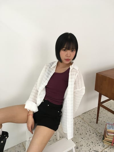街頭慵懶風 透視薄款 涼感 格紋 長袖襯衫 - 4C5