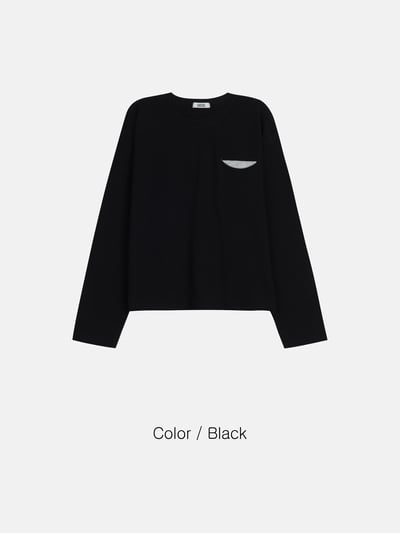 春季必備 口袋配色 短版 薄長袖 - 3C23