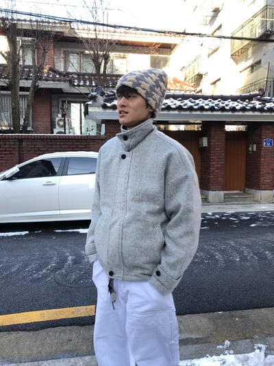 高檔系列 馬海毛 短版 立領 大衣 - 2C17