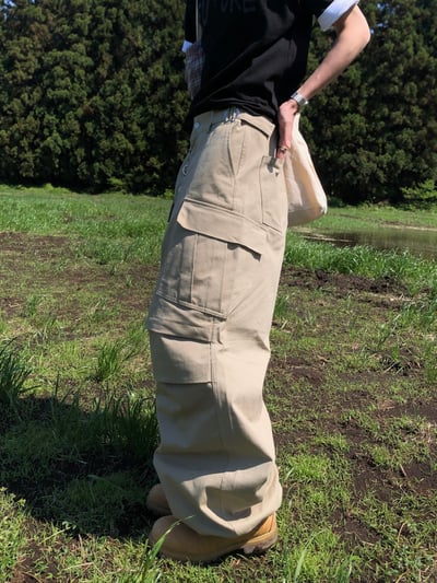 濟州仔 重磅 立體剪裁 工裝寬褲 - 2C14