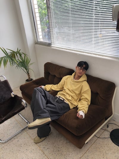 高質感 休閒風 細條紋 層疊穿搭 指套 長袖 - 4C17