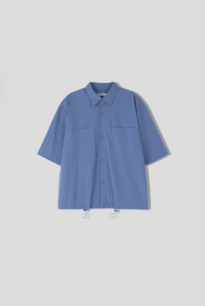 工作雙口袋 繫帶襯衫 - 6C5