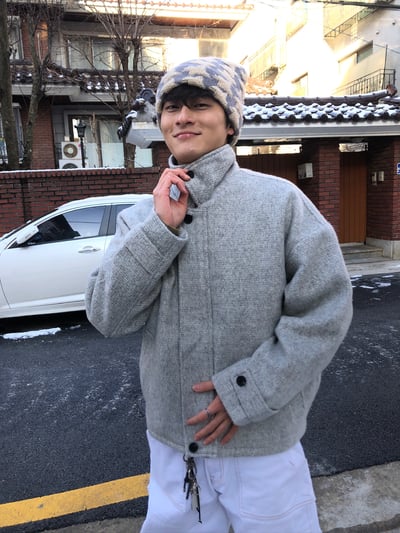 高檔系列 馬海毛 短版 立領 大衣 - 2C19