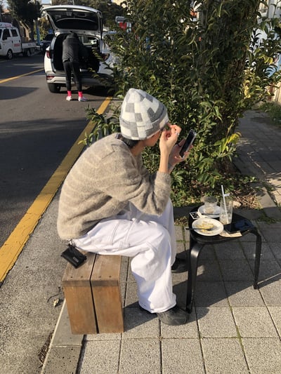 方格紋 休閒街頭 經典毛帽 - 1C11