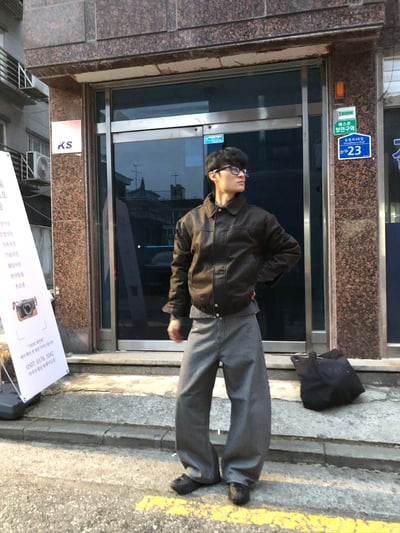 經典百搭 細條紋 修身顯高 牛仔寬褲 - 2C17