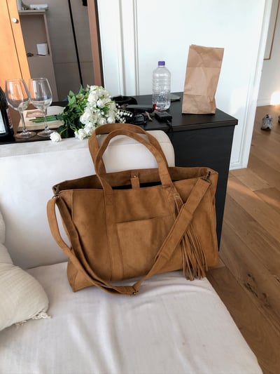 羅馬文藝復興 高檔麂皮 大容量 肩背 托特包 - 2C3