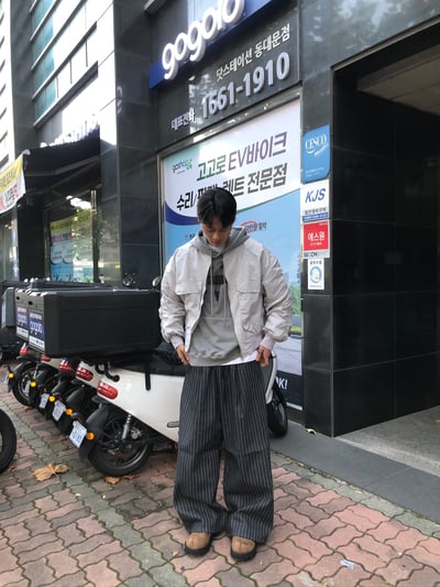 不規則星形 高質感刺繡 水洗帽T 長袖 - 3C12