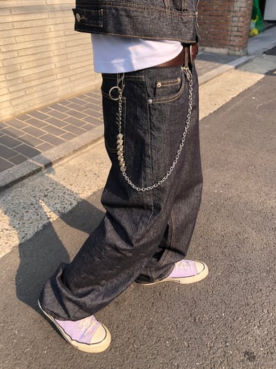 歐美 高街經典 修身直筒 牛仔褲 (set - up) - 1C12