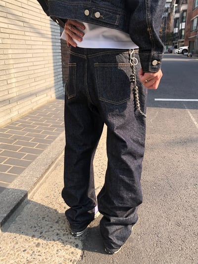 歐美 高街經典 修身直筒 牛仔褲 (set - up) - 1C18