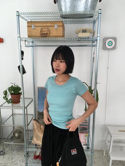 (1+1)簡約百搭 唯美主義 修身 短版 素色短袖 - 12C10