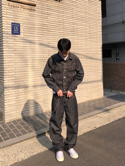 歐美 高街經典 特殊縫線 短版 牛仔夾克 (set - up) - 1C3