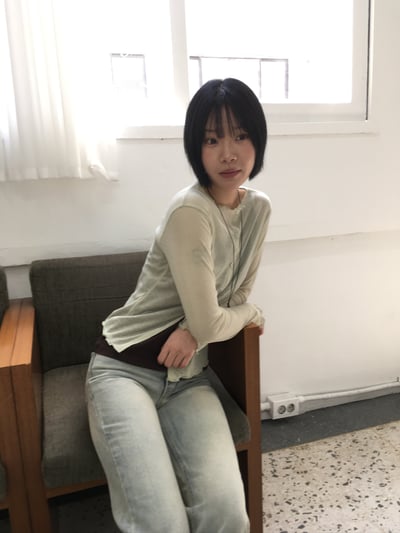 斜線鈕扣 不規則收邊 小罩衫 上衣 - 4C15