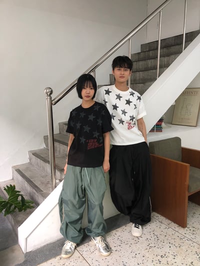 酷帥街頭風 滿天星 短版 美式 短袖上衣 - 4C1