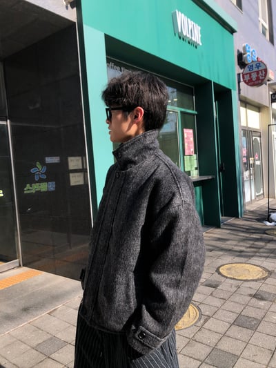 高檔系列 馬海毛 短版 立領 大衣 - 2C6