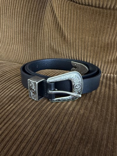 西部街頭 金屬花紋 天然牛皮 皮帶 - 1C2