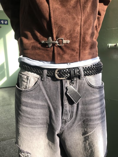 頂流社會 網狀皮革 鑰匙圈 皮帶 - 2C9