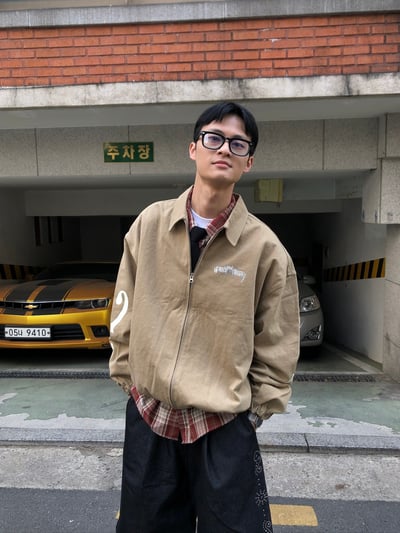 Rock & Roll 街頭噴漆 懷舊工業風  工裝夾克 - 3C4