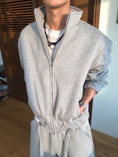 潮流版型霸主 立領短版 休閒 刷毛外套 (set-up) - 2C1