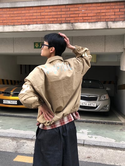 Rock & Roll 街頭噴漆 懷舊工業風  工裝夾克 - 3C15