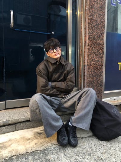 經典百搭 細條紋 修身顯高 牛仔寬褲 - 2C15