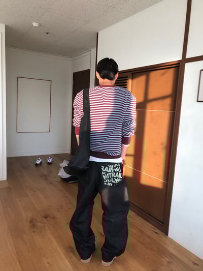 率性街頭 口袋印刷設計 牛仔寬褲 - 2C18