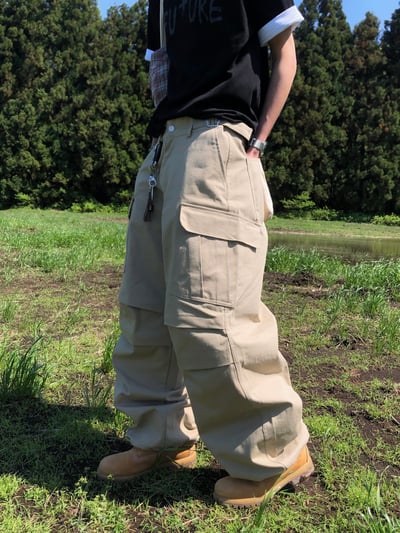 濟州仔 重磅 立體剪裁 工裝寬褲 - 2C20