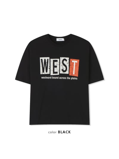 West 夏季涼感色調 印刷造型 短版 短袖 上衣 - 4C25