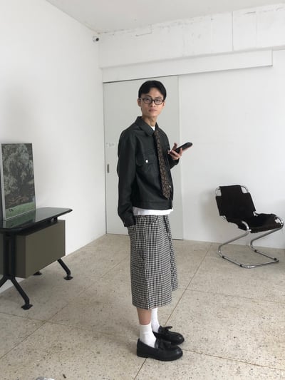 歐美街頭 經典格紋 百慕達 工裝 棉短褲 - 2C15