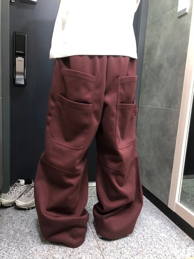 層疊口袋 降落傘 空氣棉 寬版棉褲 - 4C6