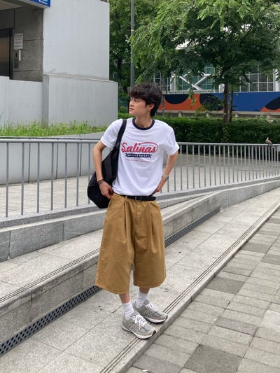 (棕色M 現貨) 經典復古 80s 百慕達 7分短褲 - 3C6