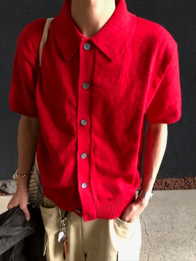 漢南洞 高檔幹練 圈紗針織 短版 開襟衫 - 6C3