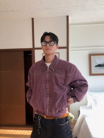 (6oz)倫敦時尚 復古水洗 卯釘 短版 羽絨外套 - 2C14