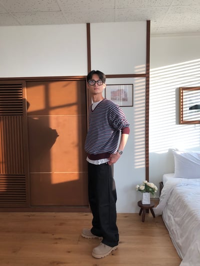 率性街頭 口袋印刷設計 牛仔寬褲 - 2C16