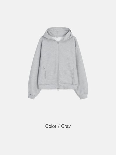 彎曲修身 高檔空氣棉 短版 素面 連帽外套 - 2C22