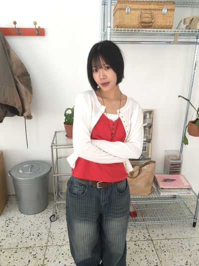 韓系休閒 涼爽透氣 小罩衫 針織衫 - 5C2