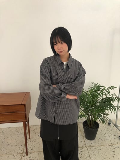 簡約復古街頭 雙口袋 短版 長袖襯衫 - 3C14
