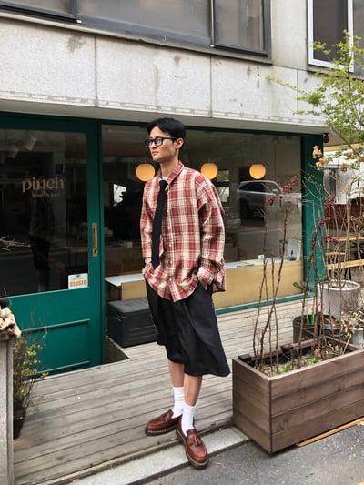 名古屋 懷舊日式街頭 格紋 襯衫 - 2C7