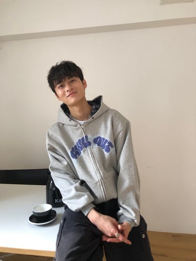 美式潑漆感 復古格紋 雙面連帽外套 - 2C10