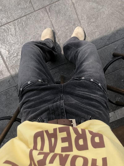 Cotris 街頭卯釘 漸層刷色 修身 牛仔喇叭 長褲 - 1C14