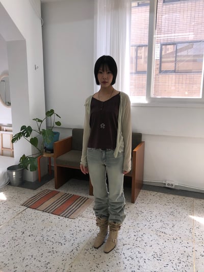 經典款 不規則水洗 微喇叭 修身 牛仔褲 - 1C11