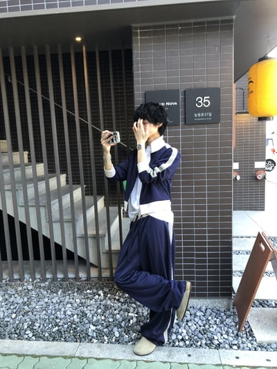 印地安格紋 文藝感 運動配色套裝 寬版 長褲 - 3C11